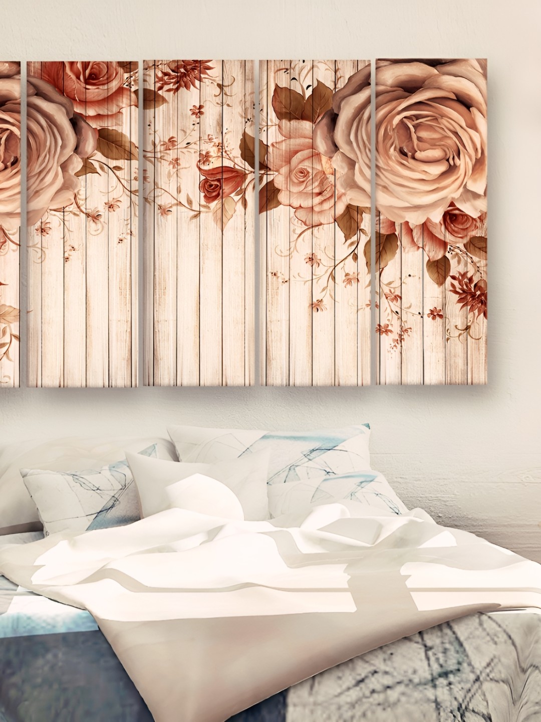 

Casperme Brown & Cream 5 Pieces Modern Art Big Wall Painting