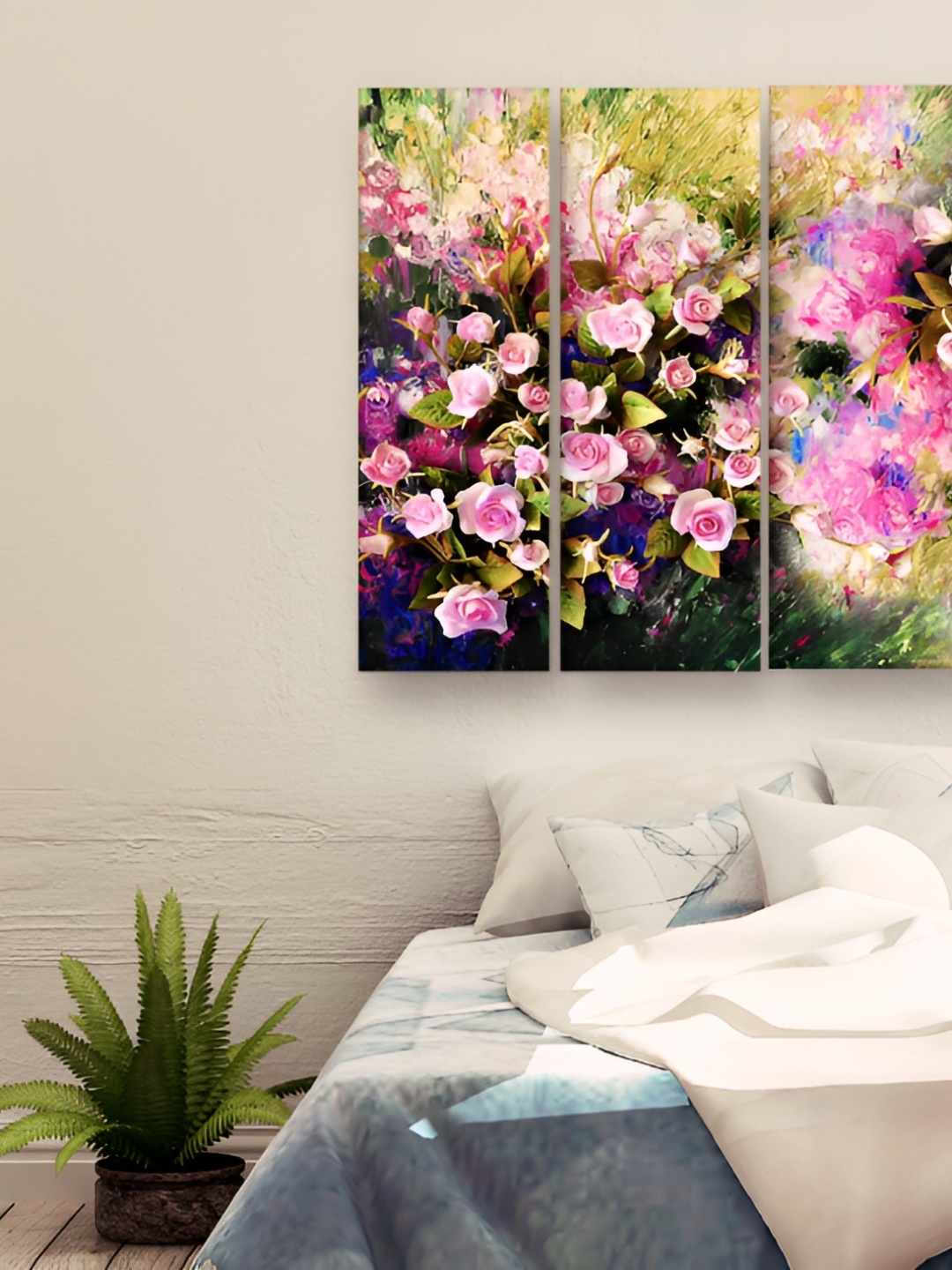 

Casperme Green & Pink 5 Pieces Modern Art Big Wall Painting