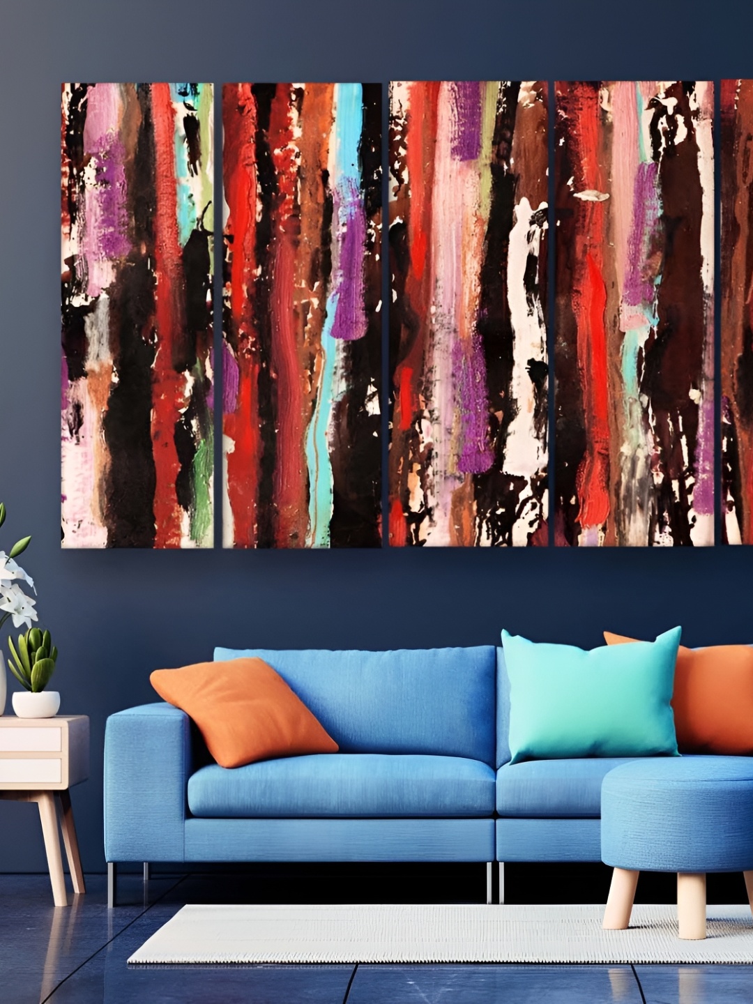 

Casperme Black & Red 5 Pieces Abstract Modern Art Wall Painting