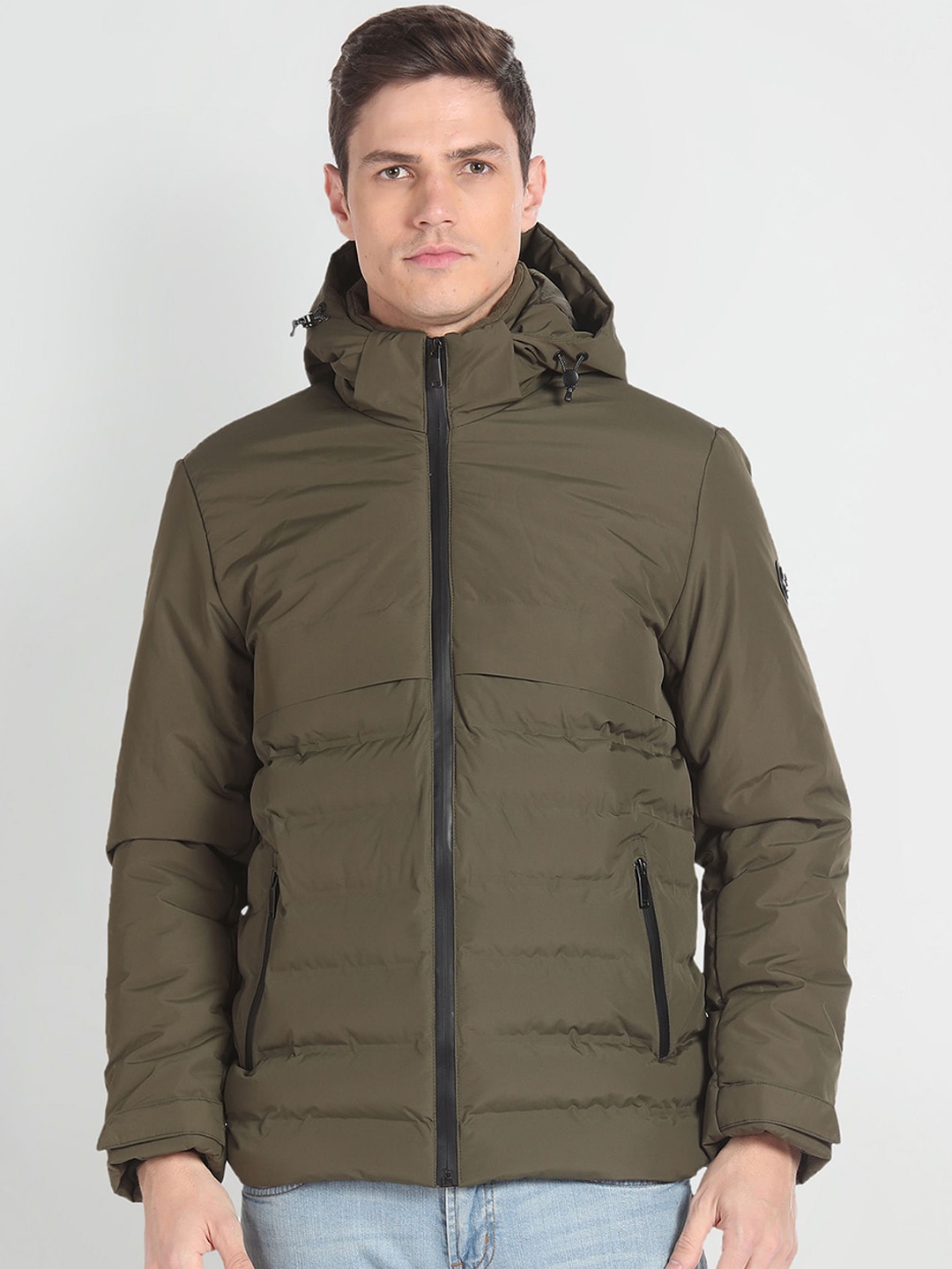 

Arrow Sport Hooded Puffer Jacket, Green