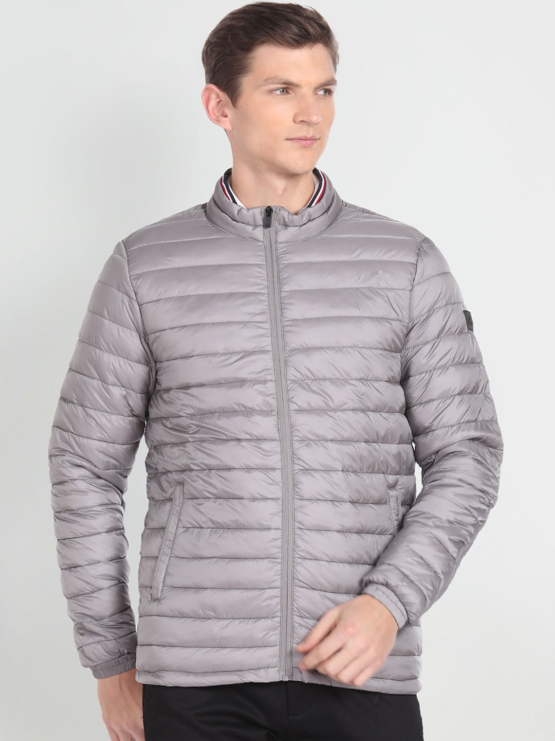 

Arrow Sport Lightweight Mock Collar Puffer Jacket, Grey