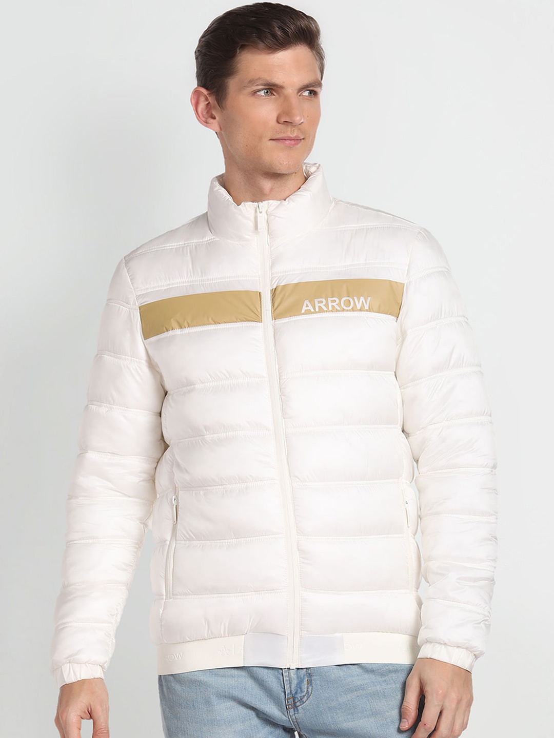 

Arrow Sport Mock Collar Puffer Jacket, White