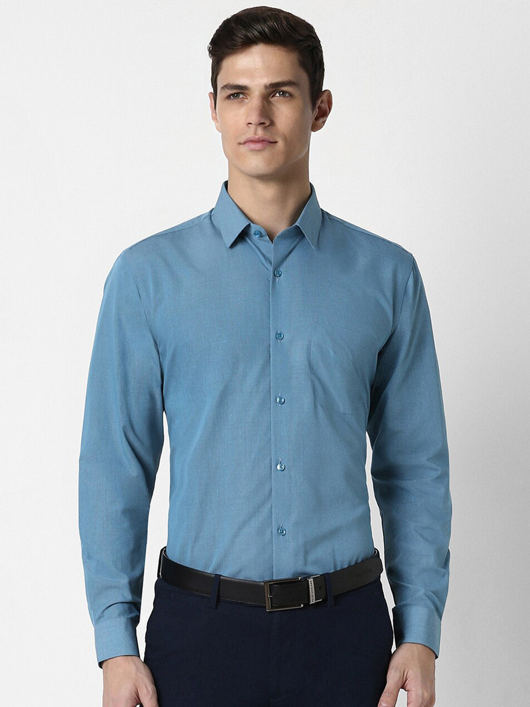 

Peter England Regular Fit Formal Shirt, Blue