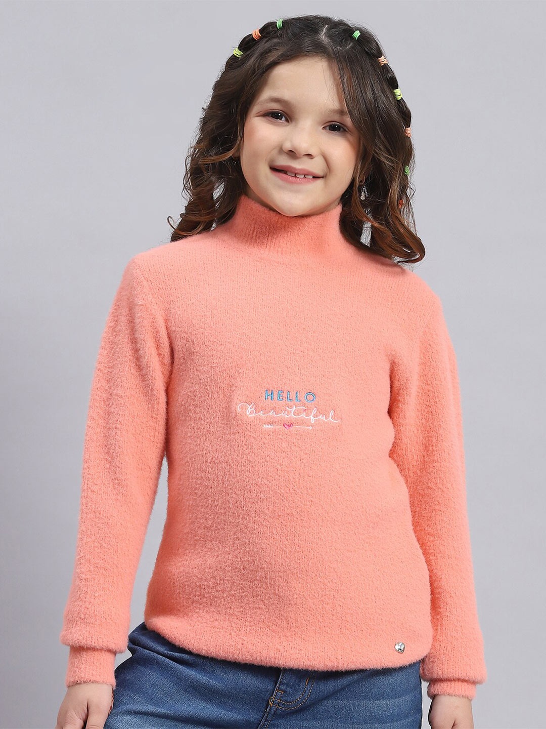 

Monte Carlo Girls Turtle Neck Pullover, Peach