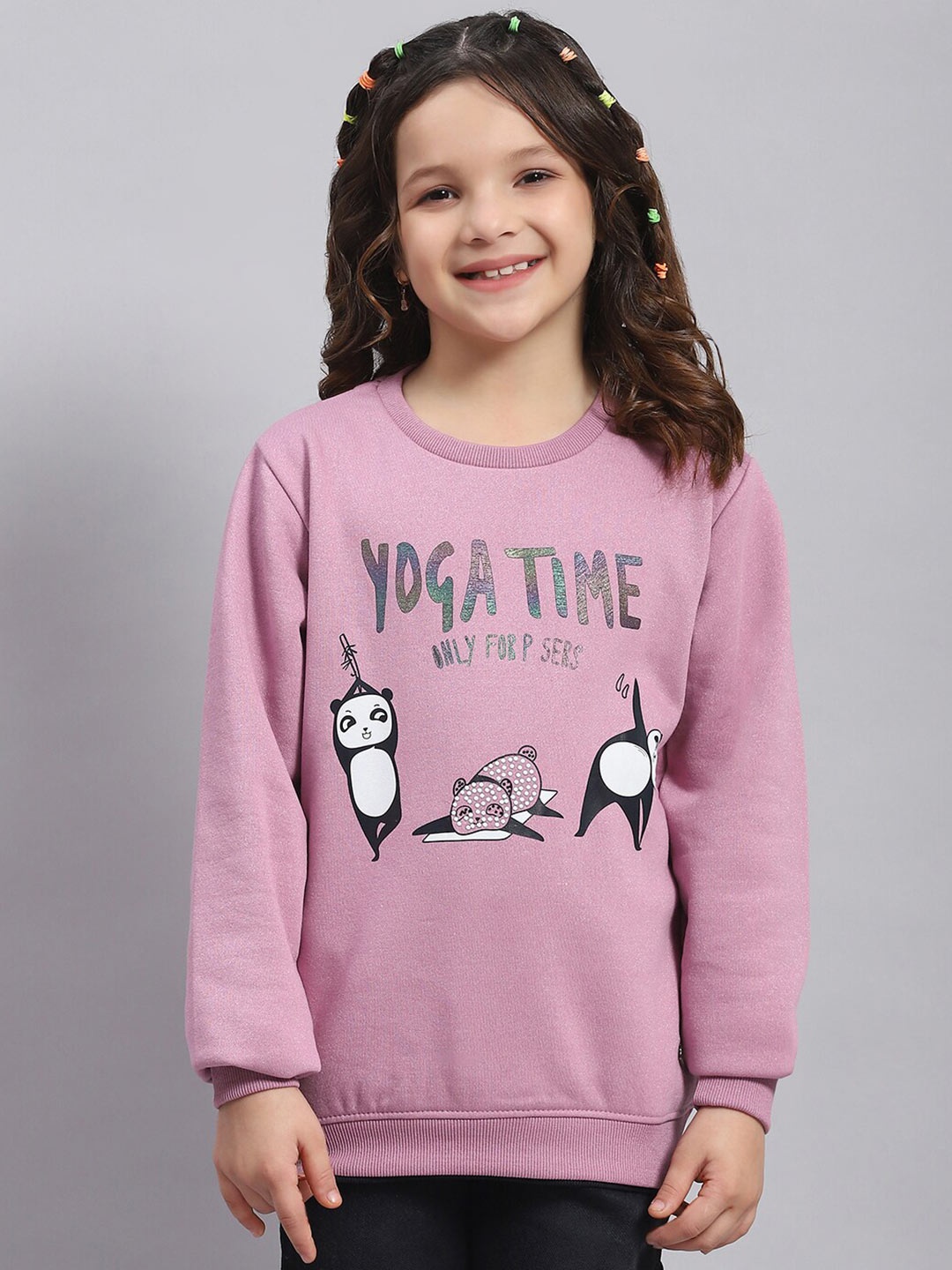 

Monte Carlo Girls Typography Printed Sweatshirt, Purple