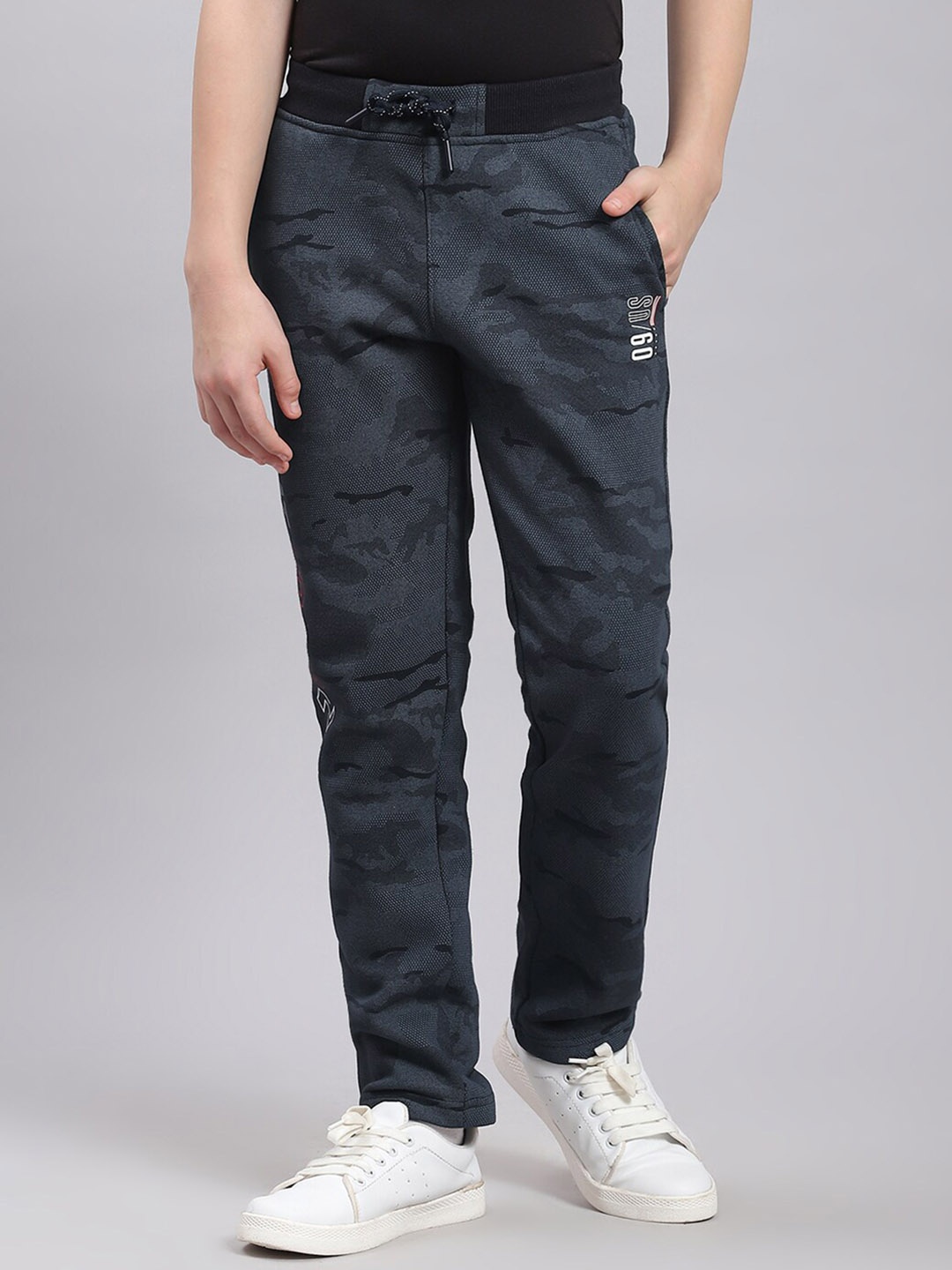 

Monte Carlo Boys Abstract Printed Track Pants, Navy blue