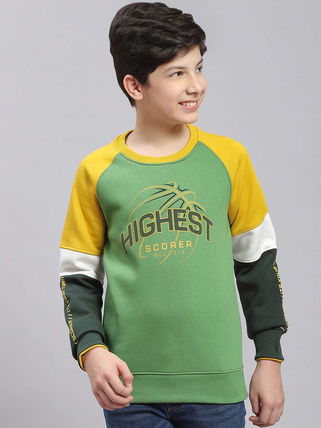 

Monte Carlo Boys Typography Printed Sweatshirt, Green