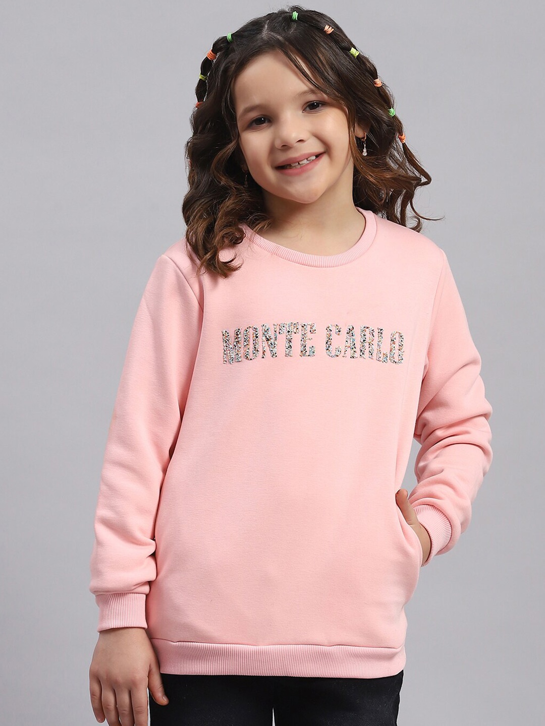 

Monte Carlo Girls Embellished Pullover Sweatshirt, Pink