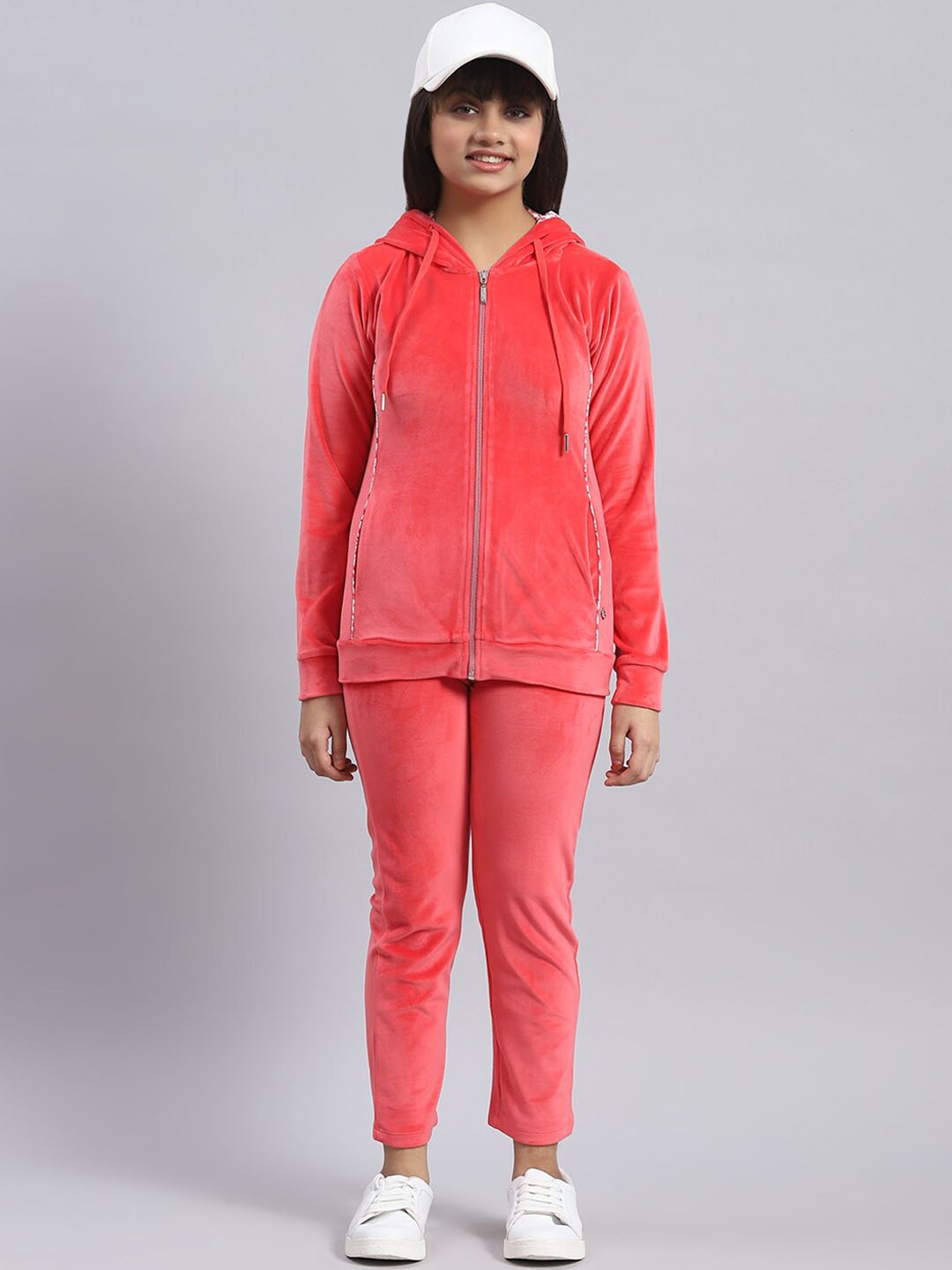 

Monte Carlo Girls Hooded Neck Long Sleeve Tracksuit, Pink