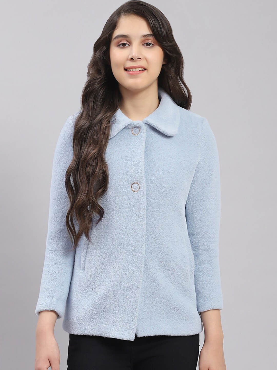 

Monte Carlo Girls Spread Collar Princess Coats, Blue