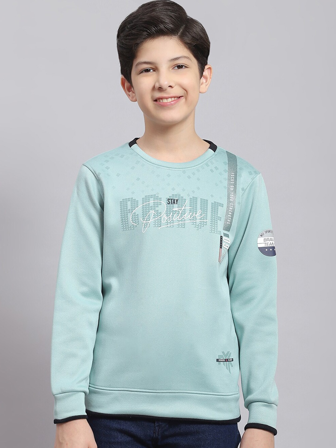 

Monte Carlo Boys Typography Printed Pullover Sweatshirt, Blue