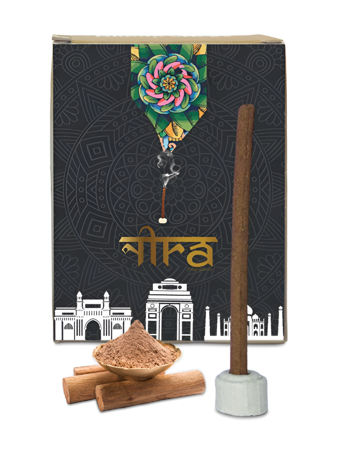 

Nira Fragrances Pure Cow Dung Sandalwood Dhoop Sticks, Brown