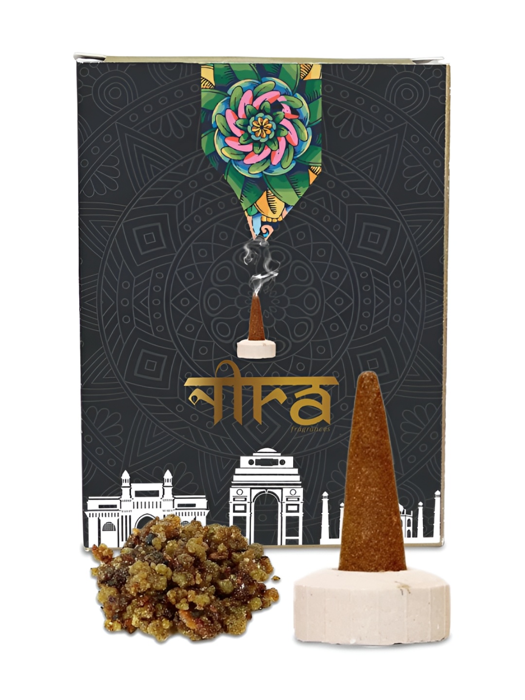 

Nira Fragrances Pure Cow Dung Guggal Dhoop Cone, Brown