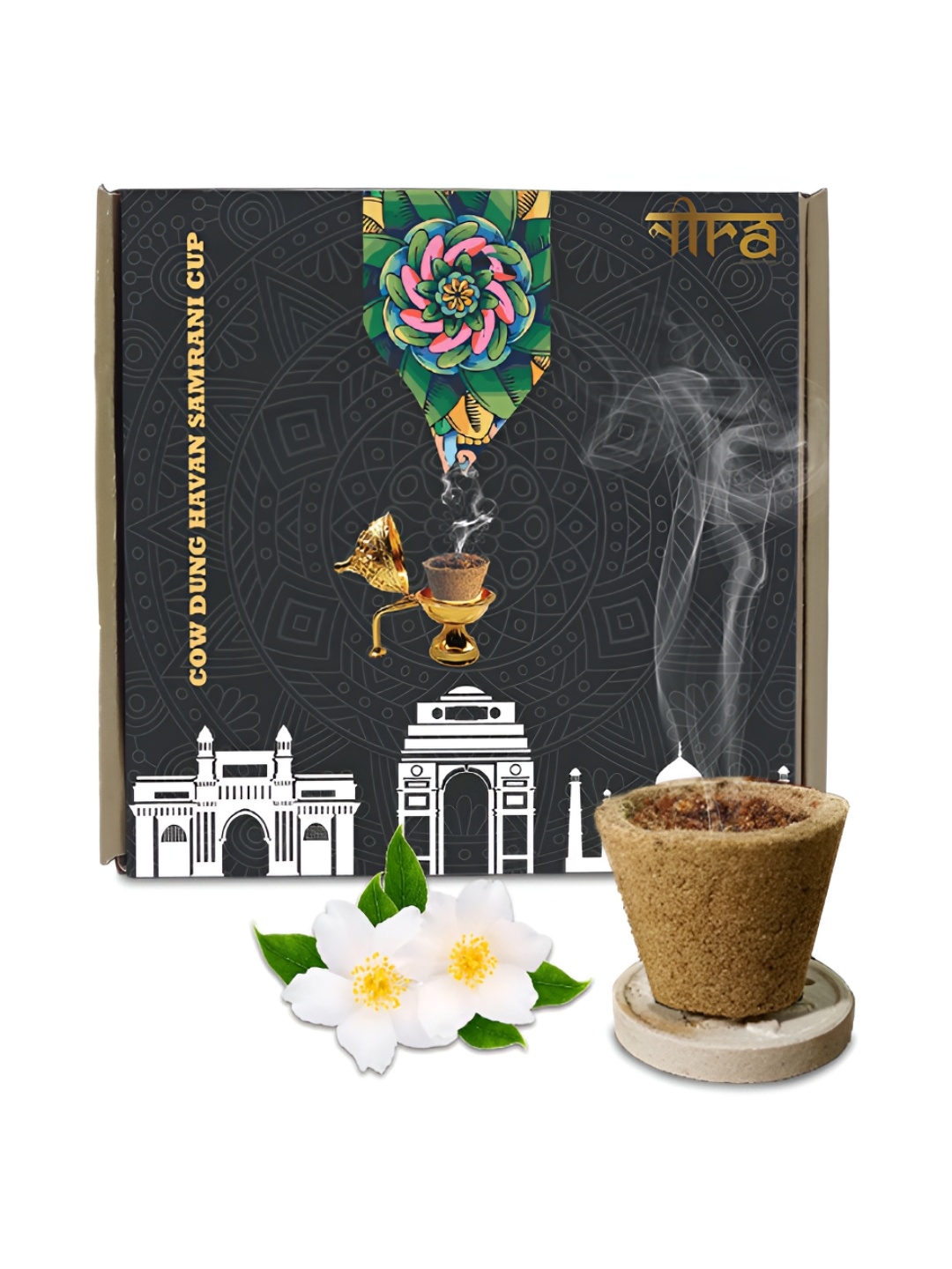 

Nira Fragrances Brown Pure Cow Dung Jasmine Sambrani Cup - 12 nos