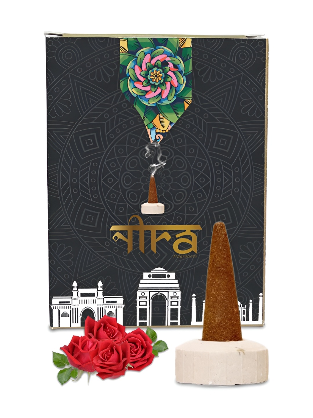 

Nira Fragrances Brown Pure Cow Dung Rose Dhoop Cone - 50 nos