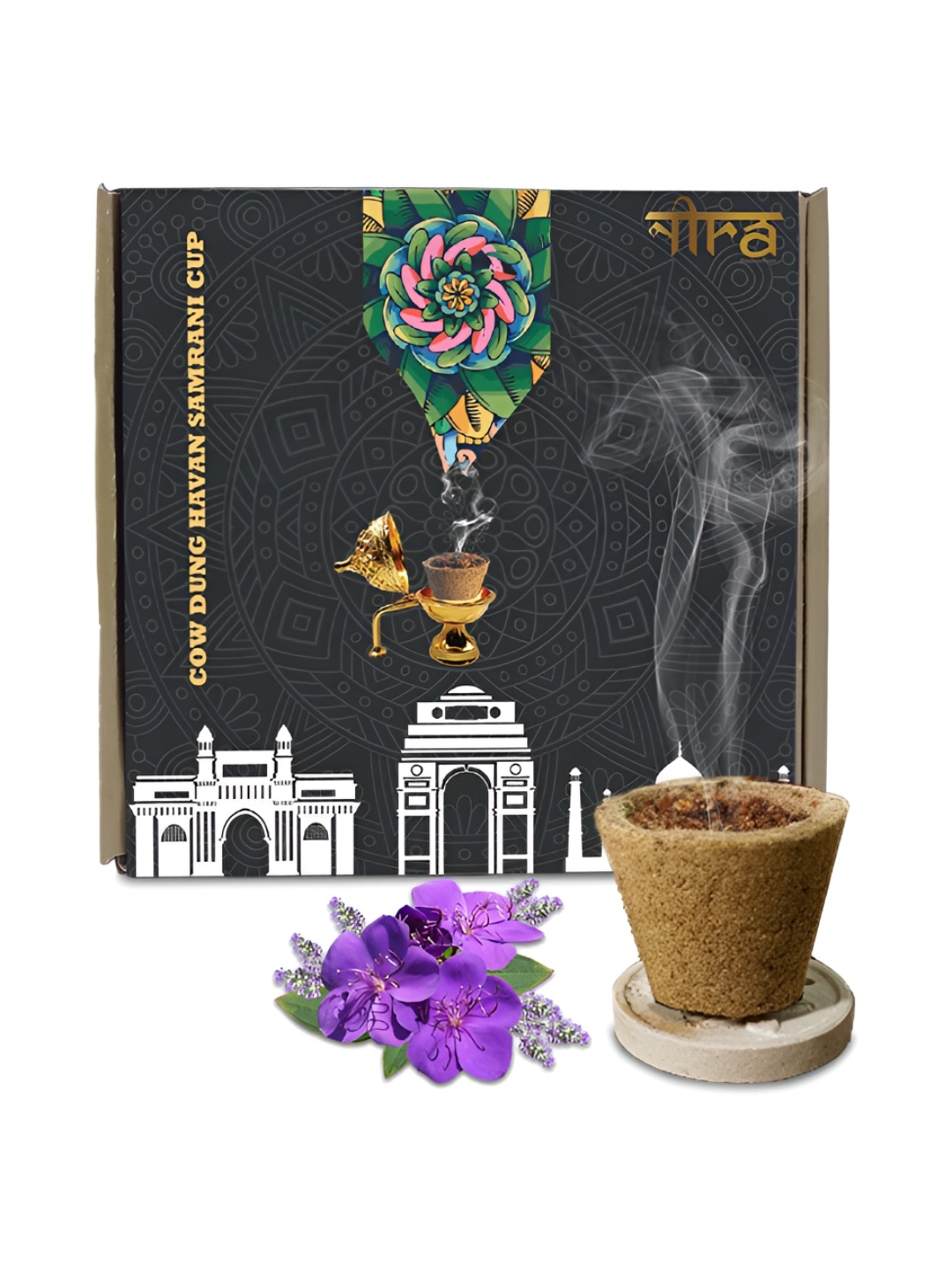 

Nira Fragrances Brown Pure Cow Dung Lavender Sambrani Cup- 12 nos