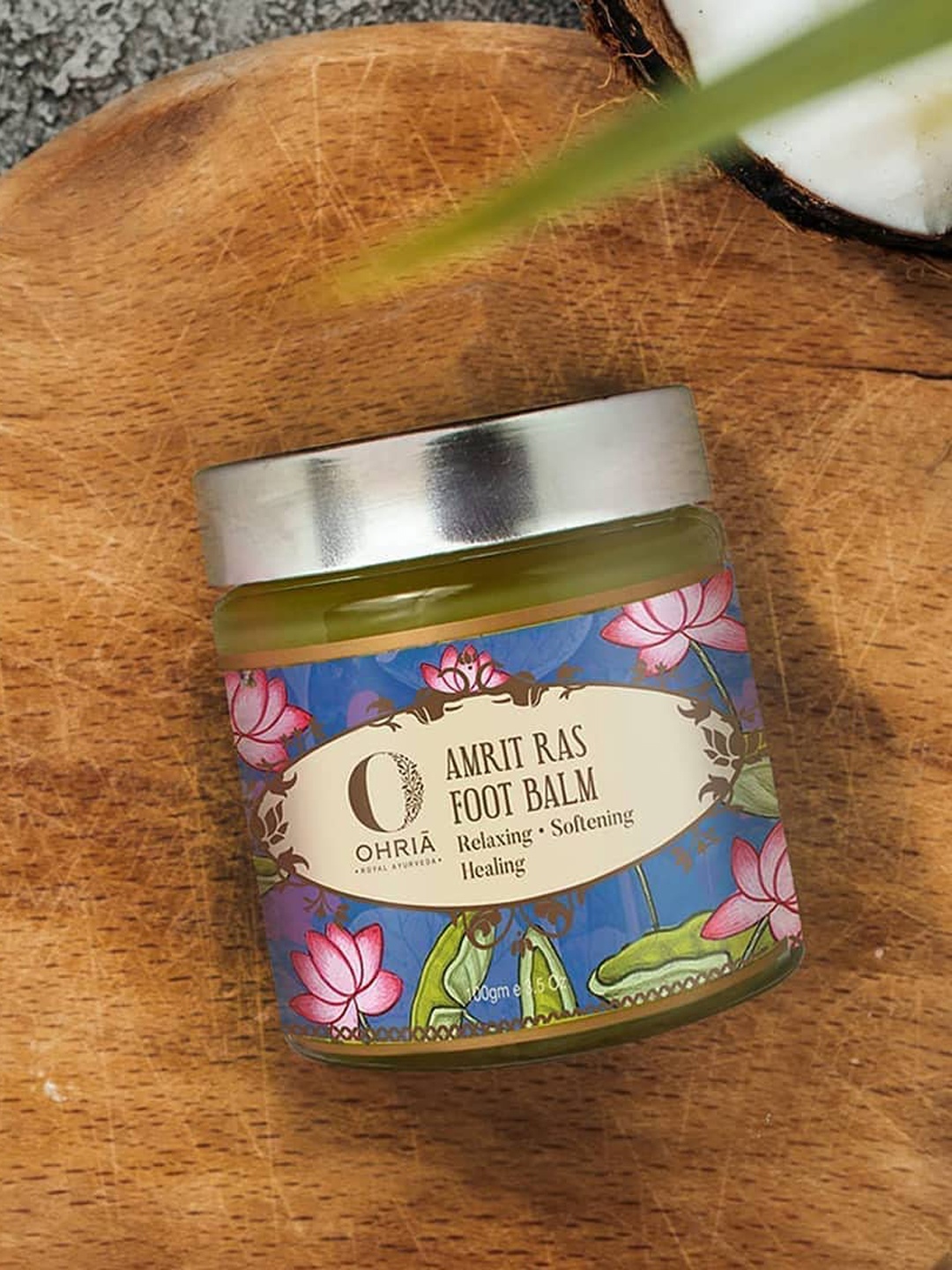 

OHRIA AYURVEDA Amrit Ras Foot Balm for Relaxing Softening & Healing - 100g, Blue