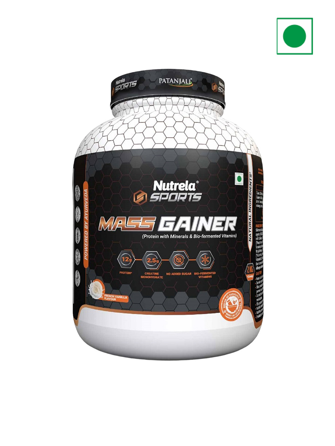 

NUTRELA Sports Mass Gainer Powder - French Vanilla - 2Kg, Black