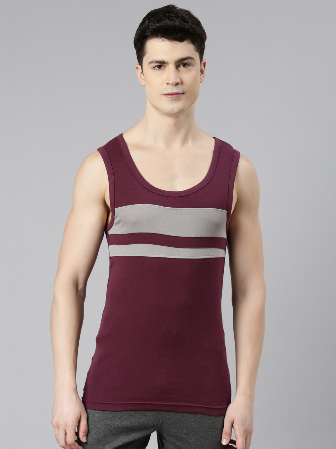 

FASO Pure Cotton Tank Innerwear Vests SA3005-SQ-GRAPEWINE, Purple