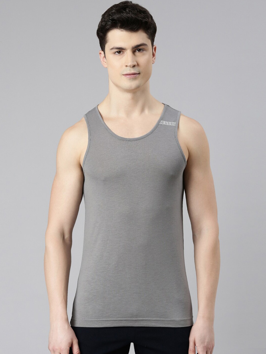 

FASO Round Neck Tank Innerwear Vests CA2001-SQ-QUIETSHADE, Steel