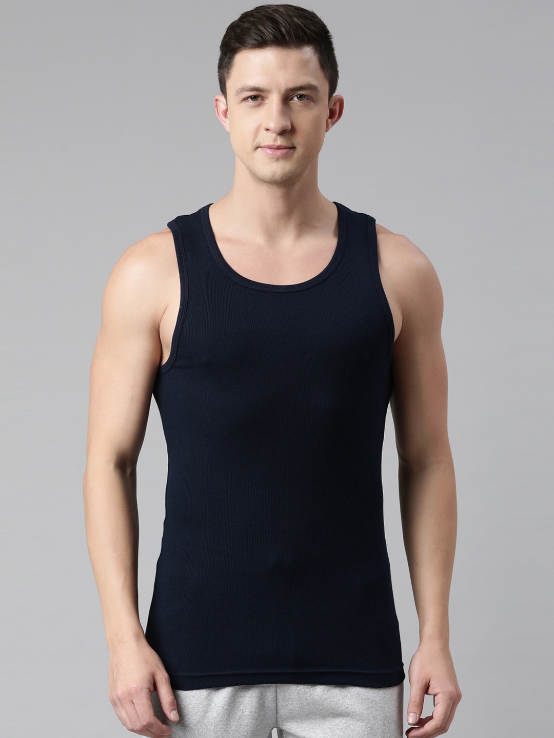 

FASO Pure Cotton Innerwear Vests, Navy blue