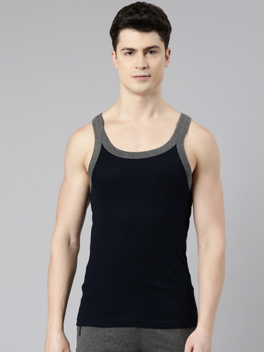

FASO Pure Cotton Innerwear Vests, Navy blue