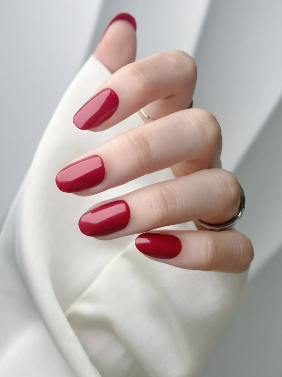 

FEELHIGH 24-Pcs Long Lasting Reusable Artificial Fake Nail Set - A20, Maroon