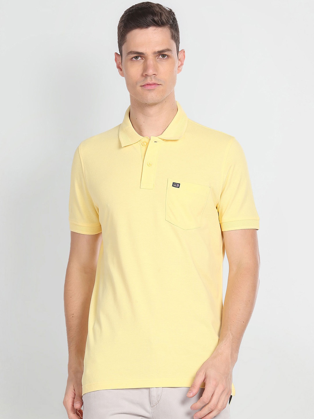 

Arrow Sport Polo Collar Pure Cotton T-shirt, Yellow