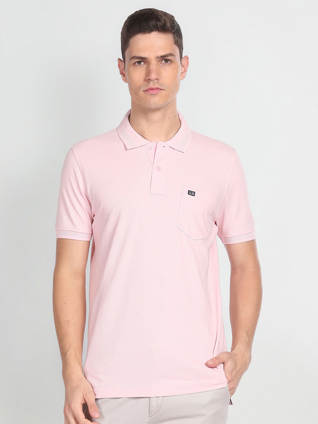 

Arrow Sport Polo Collar Pure Cotton T-shirt, Pink