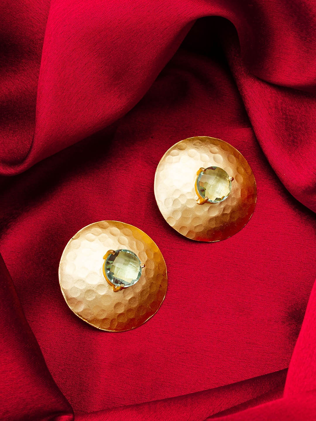 

aadita Gold-Plated Stone Studded Studs Earrings