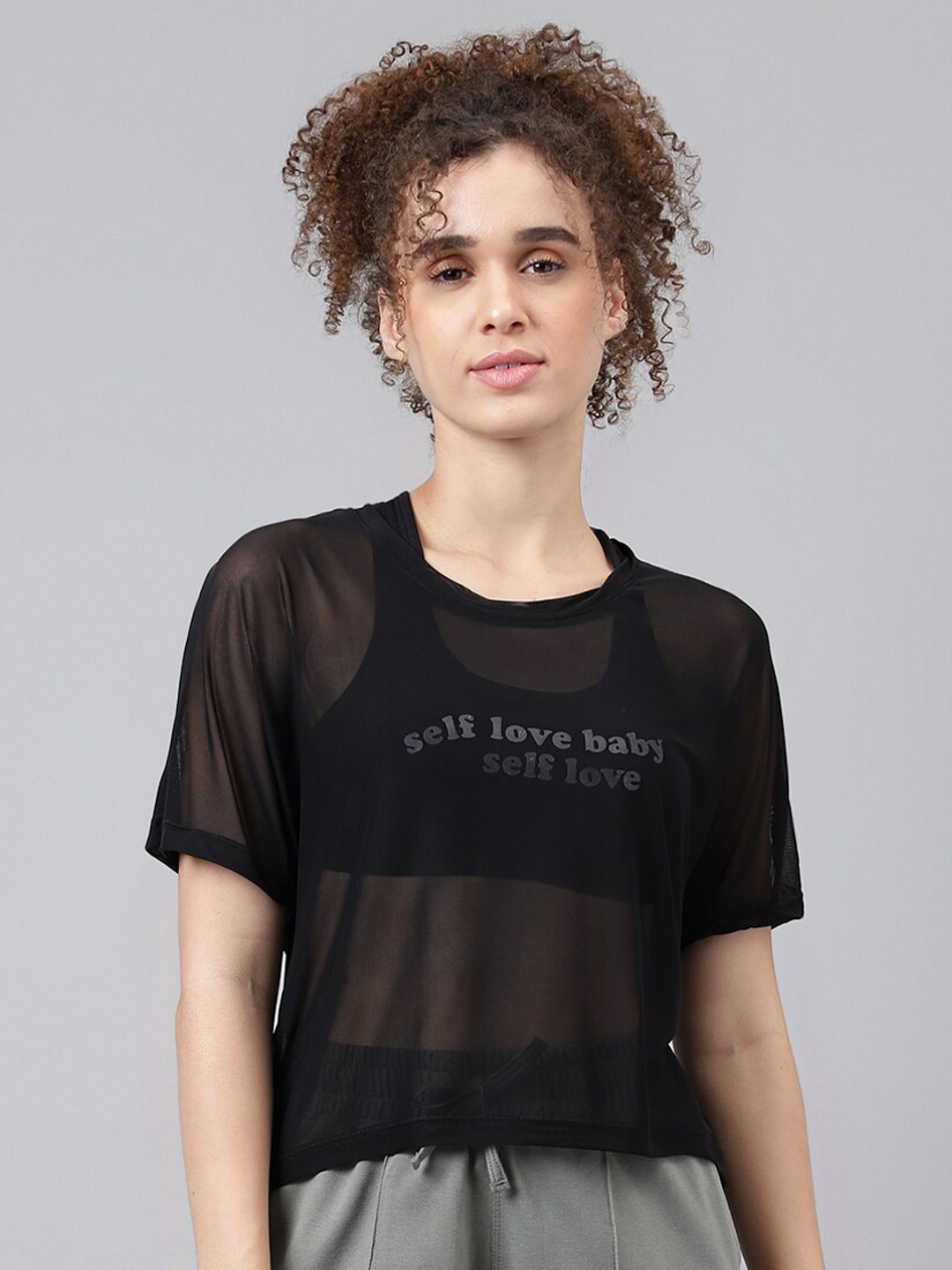 

MKH Typography Printed Extended Sleeves Relaxed Fit Dri-FIT T-shirt, Black