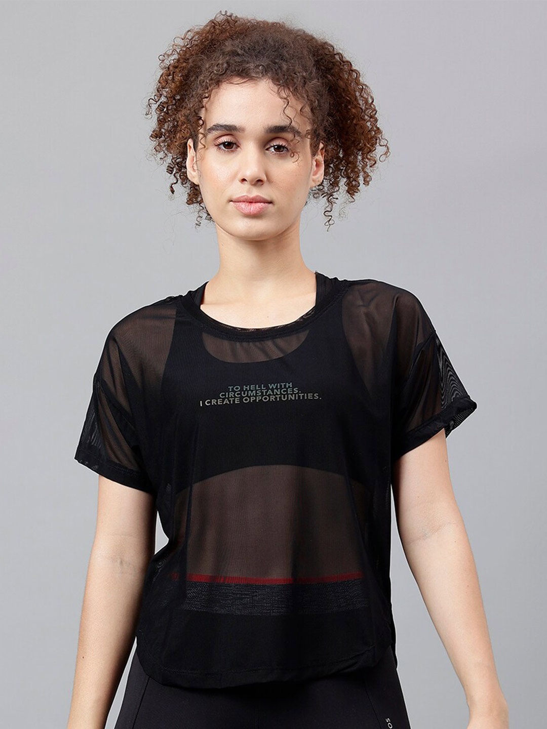 

MKH Typography Printed Dri FIT Relaxed Fit T-shirt, Black