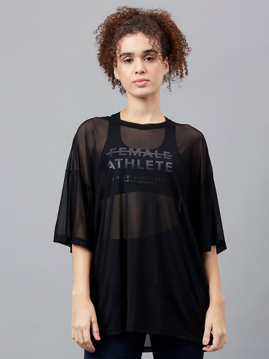 

MKH Typography Printed Dri-FIT Relaxed Fit Sports T-shirt, Black