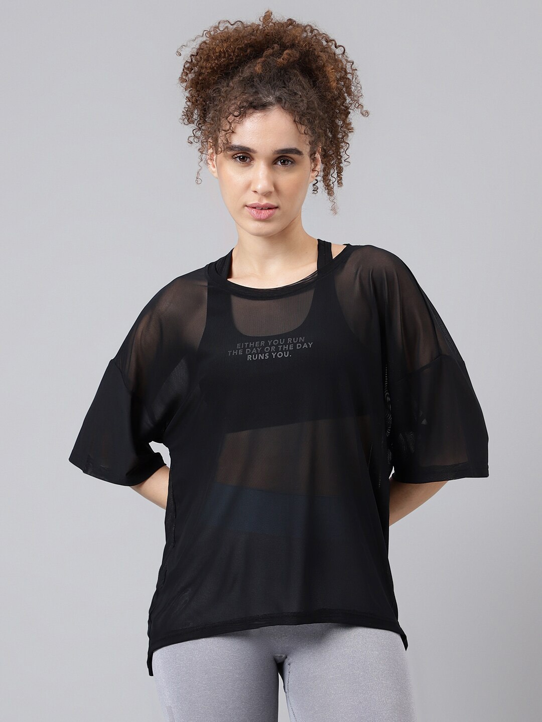 

MKH Typography Printed Dri-FIT Relaxed Fit Sports T-shirt, Black