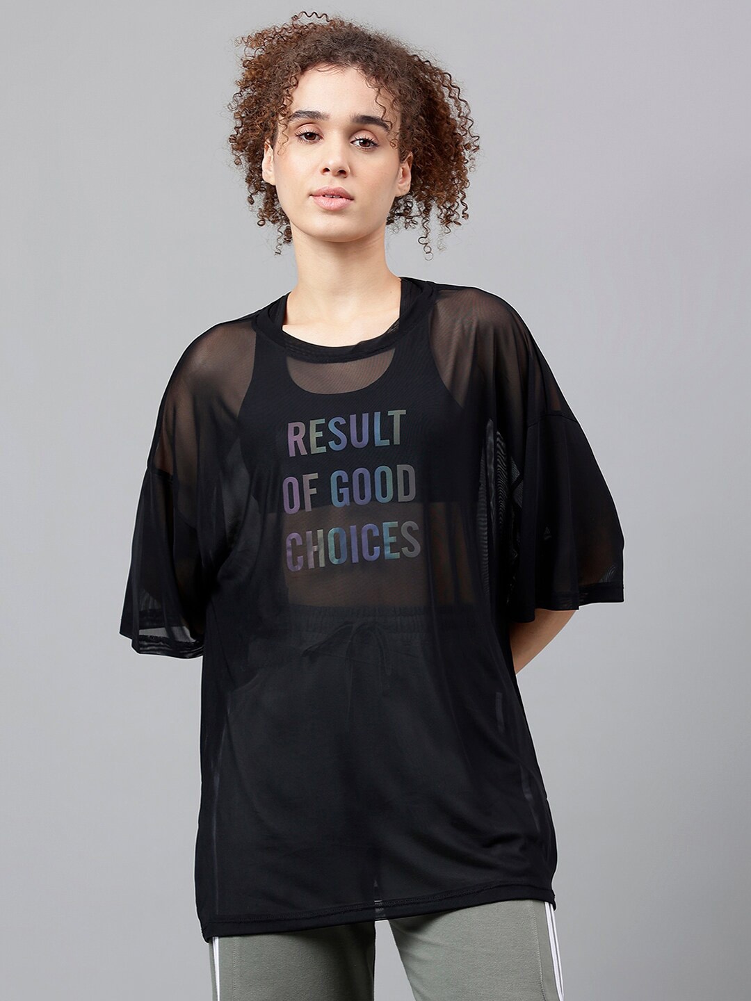 

MKH Typography Printed Relaxed Fit Dri-FIT Longline T-shirt, Black