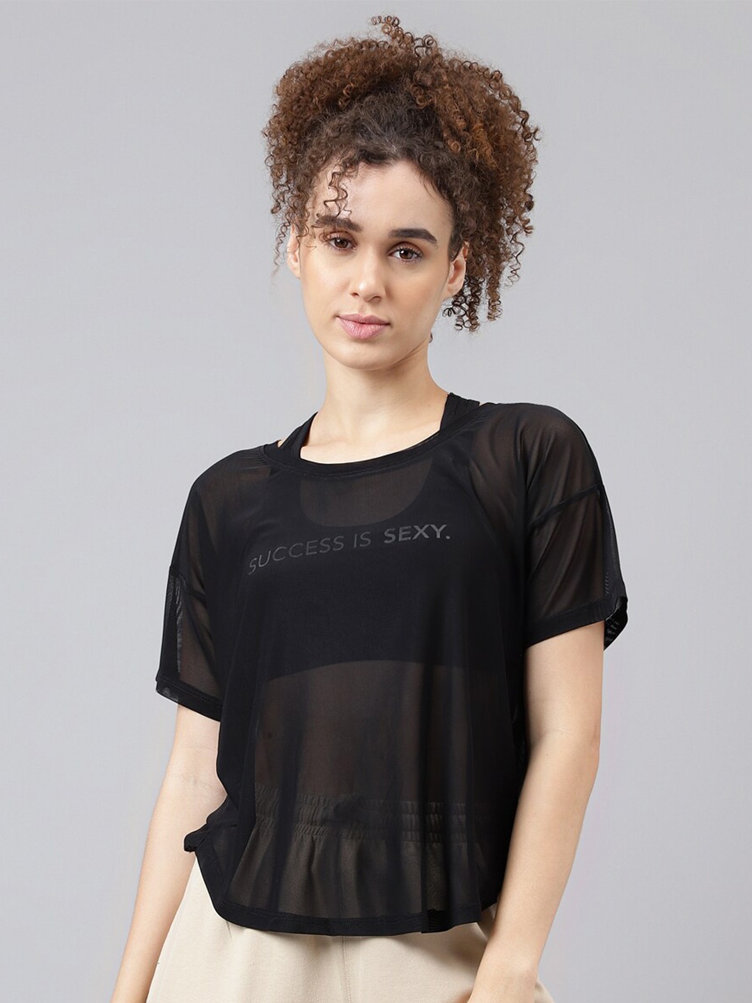 

MKH Typography Printed Dri-FIT Relaxed Fit Sports T-shirt, Black