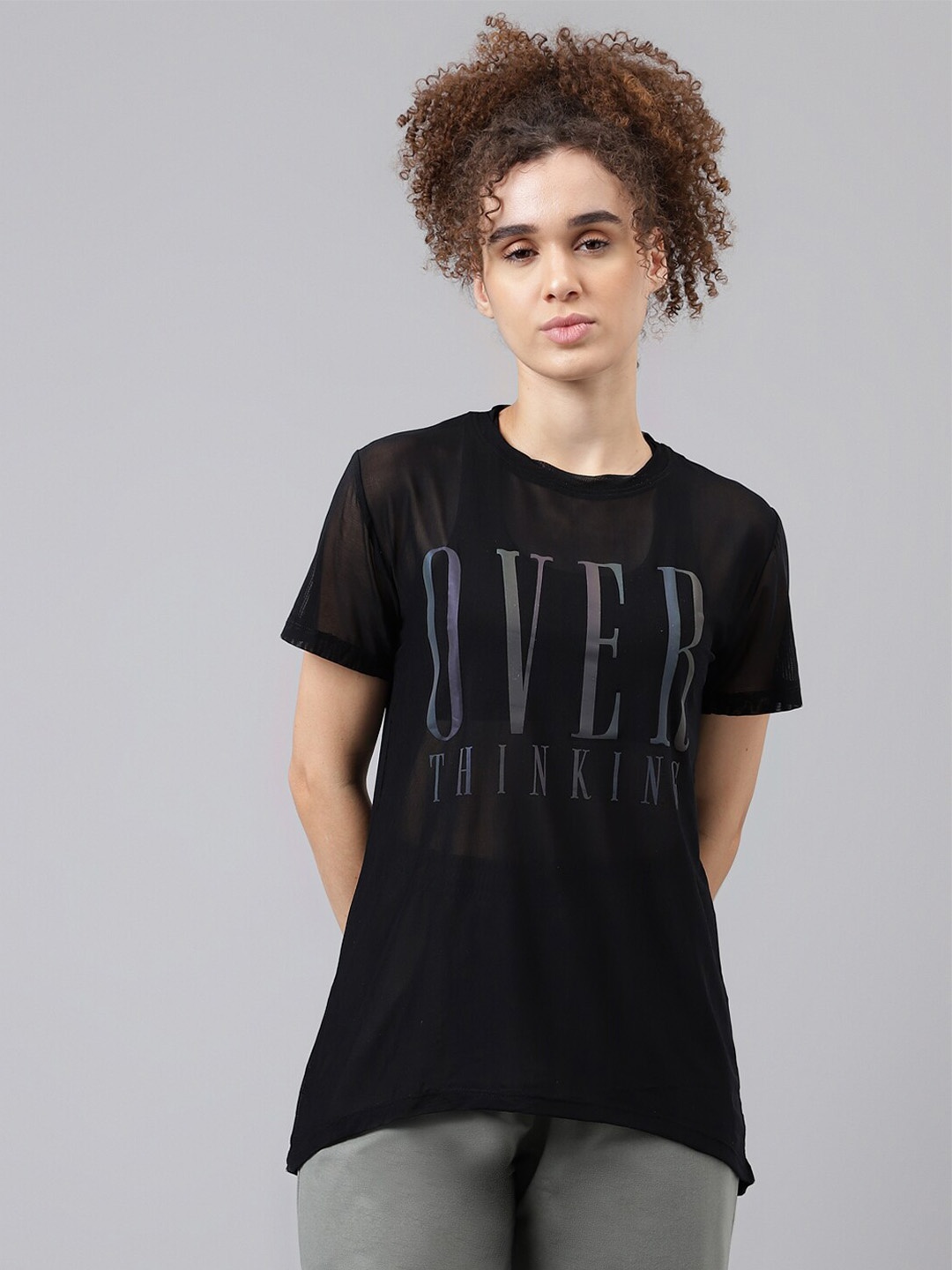 

MKH Typography Printed Dri FIT Relaxed Fit Sports T-shirt, Black