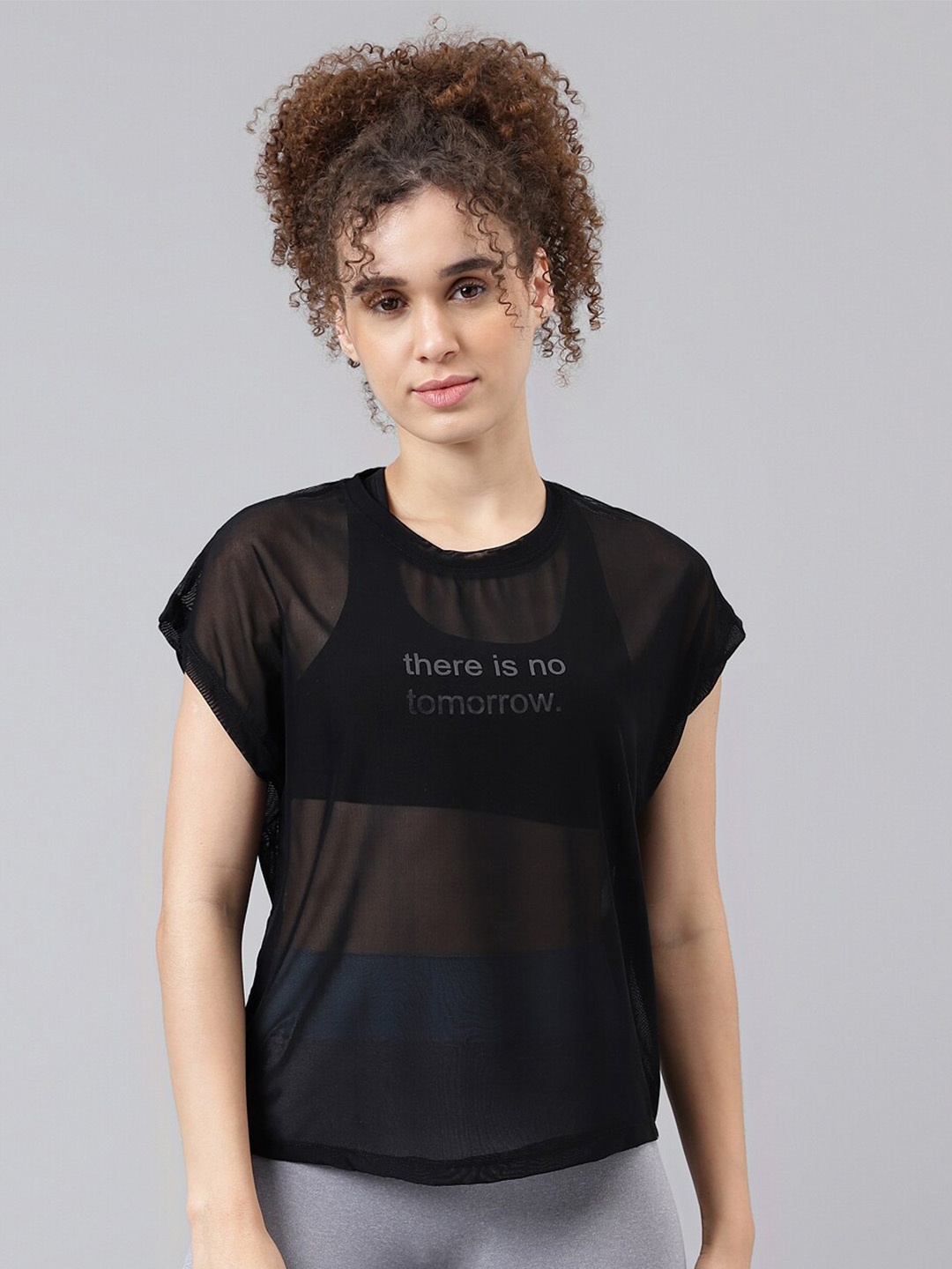 

MKH Typography Printed Dri-FIT Relaxed Fit Sports T-shirt, Black