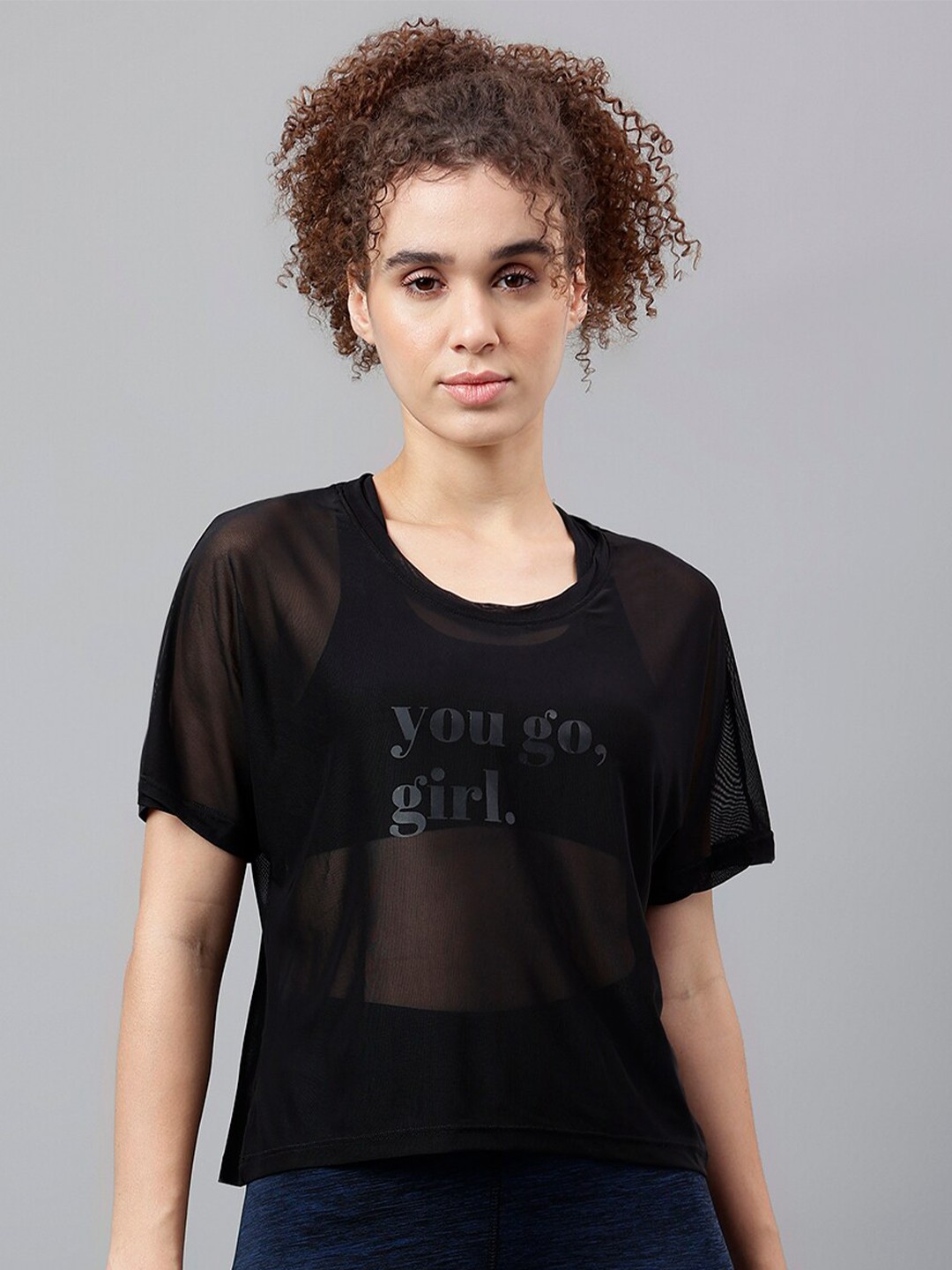 

MKH Typography Printed Raglan Sleeves Dri FIT Relaxed Fit Sports T-shirt, Black