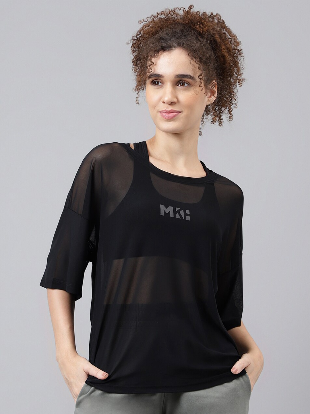 

MKH Typography Printed Relaxed Fit Dri-FIT T-shirt, Black