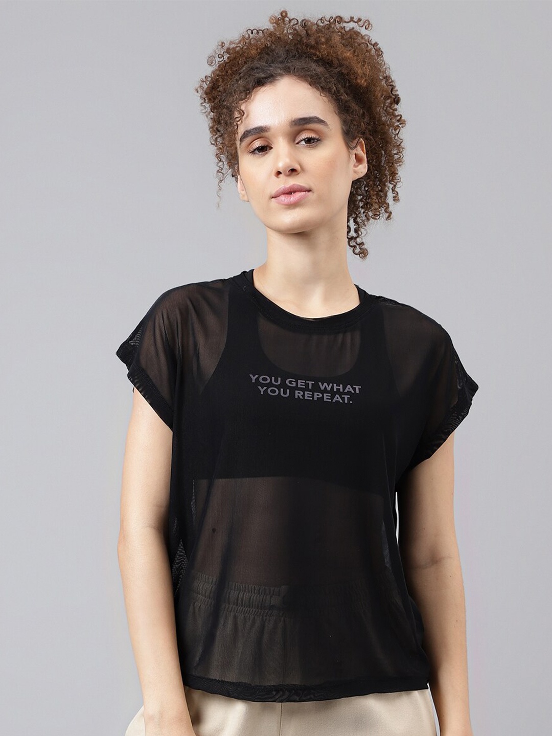 

MKH Typography Printed Raglan Sleeves Dri FIT Relaxed Fit T-shirt, Black