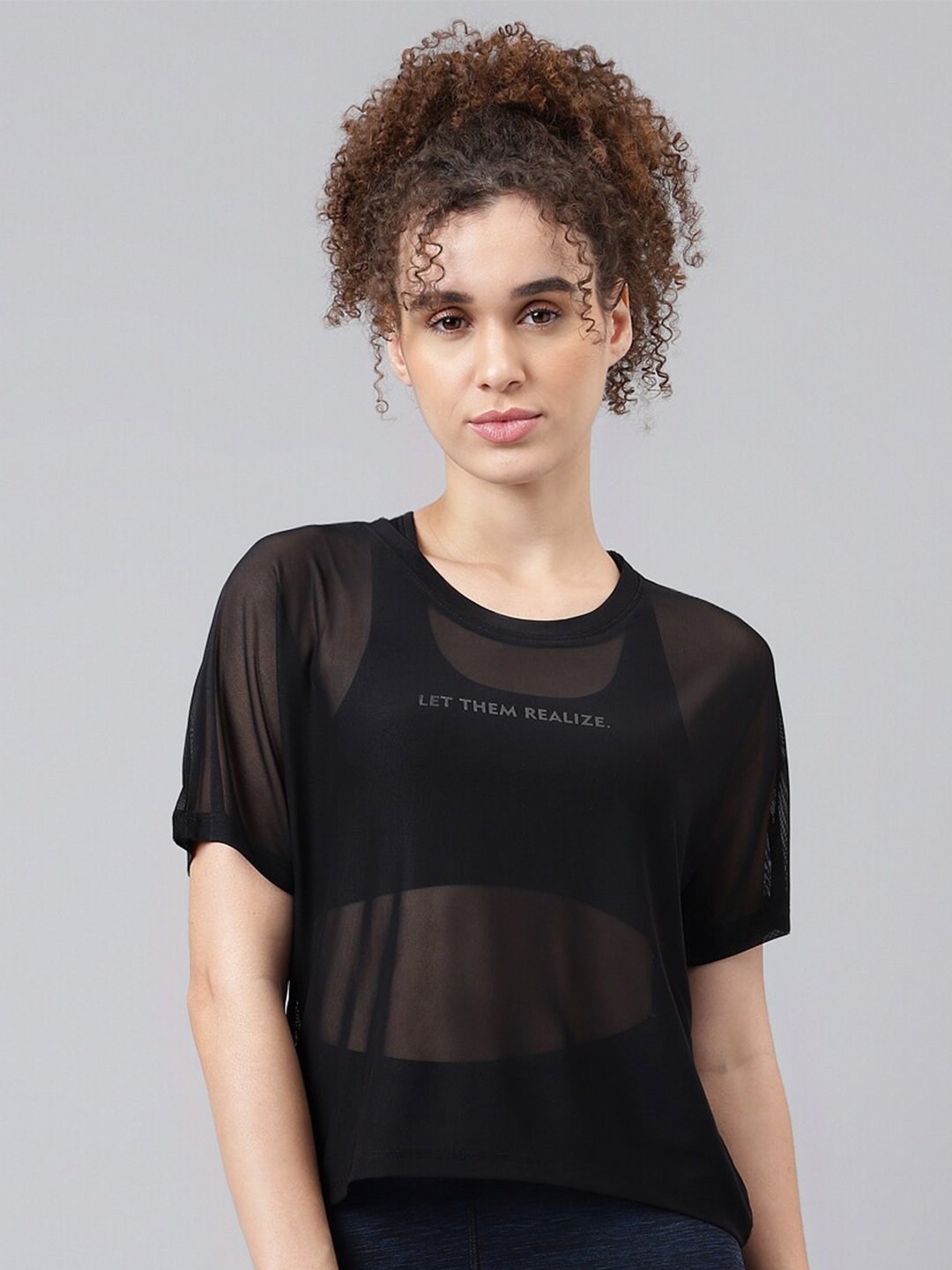 

MKH Typography Printed Relaxed Fit Sheer Dri-FIT T-shirt, Black