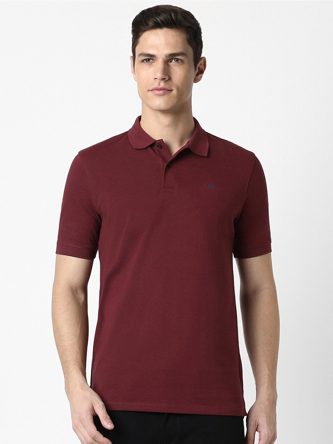 

Peter England Polo Collar Short Sleeves T-shirt, Maroon