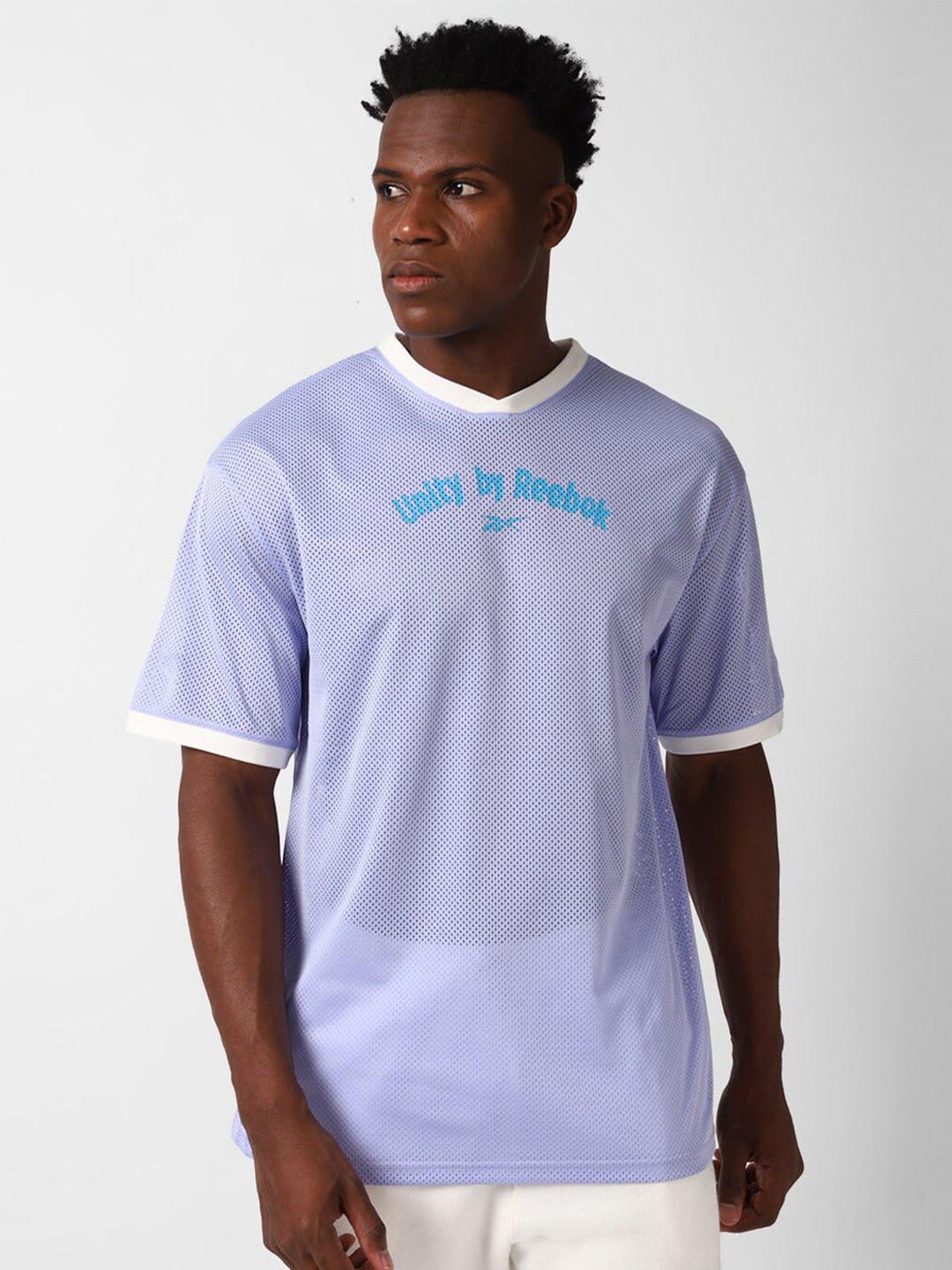 

Reebok Unity Typography Printed Round Neck T-Shirt, Lavender