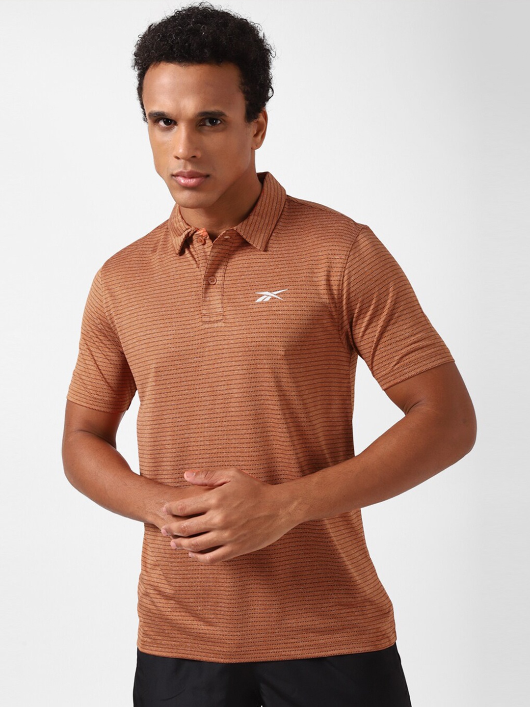 

Reebok Ess Polo Collar Slim-Fit T-Shirt, Brown