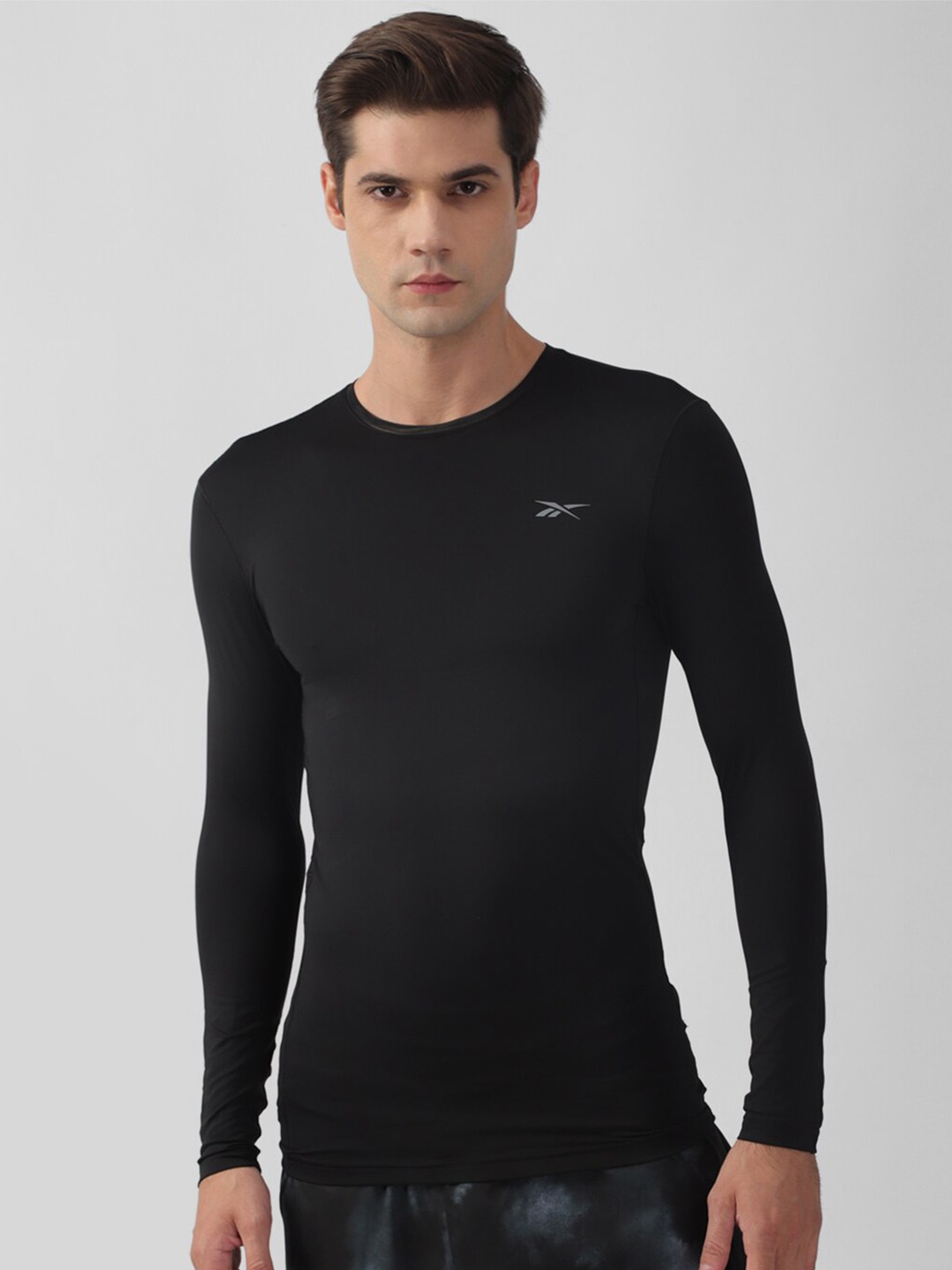 

Reebok Comp Ls Long Sleeves Slim-Fit Round Neck T-Shirt, Black