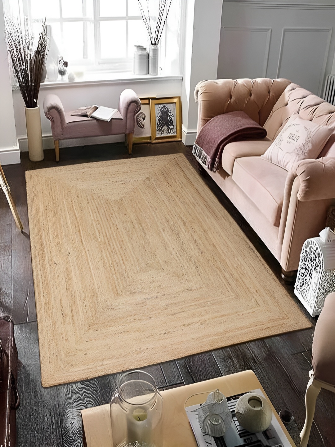 

COMFIDELITAS Beige Solid Anti Skid Carpet