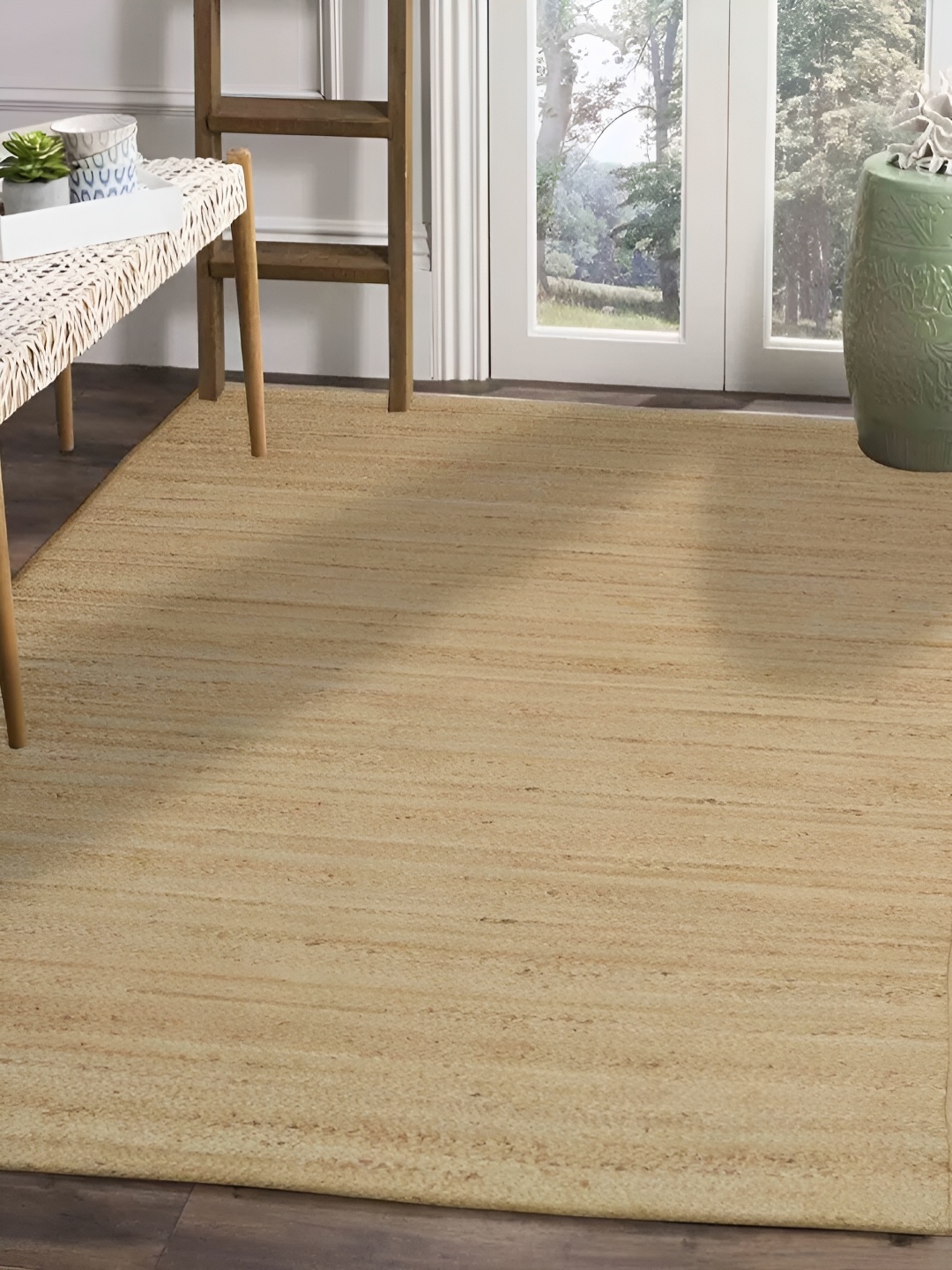 

COMFIDELITAS Beige Solid Anti Skid Carpet