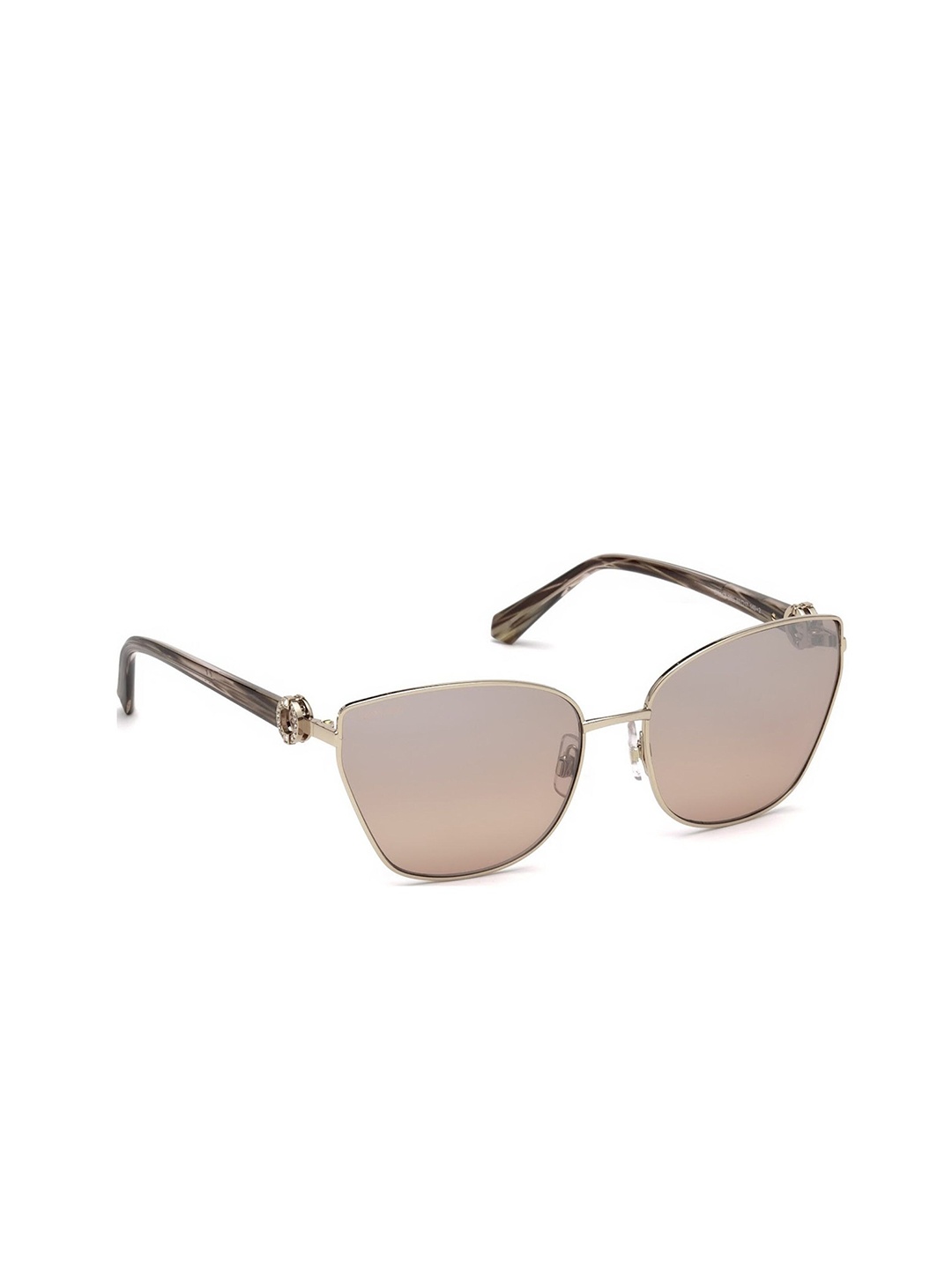 

SWAROVSKI Women Butterfly Sunglasses With Lens SK0167, Brown