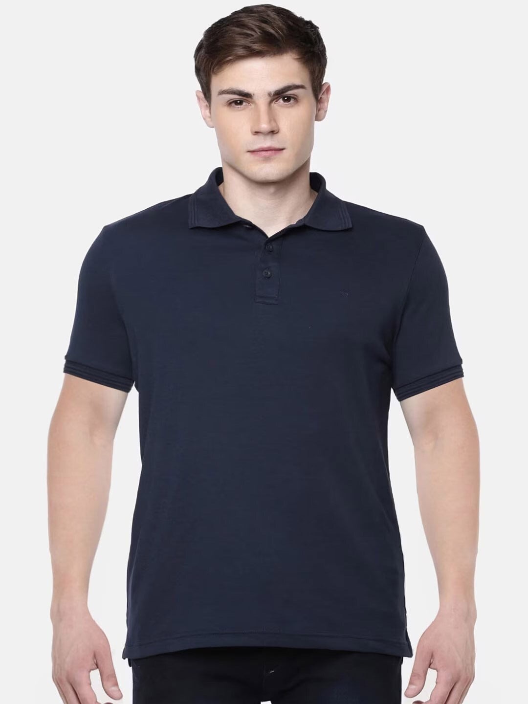

Ramraj Men Polo Collar Pure Cotton Regular Fit T-shirt, Navy blue